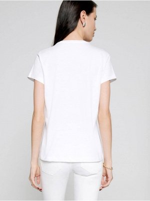 Белая хлопковая футболка с принтом "Girl power" LD 1117 19С-961ТСП
