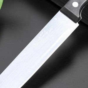Нож кухонный «Брут», лезвие 17,5 см, цвет чёрный 5089971