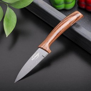 Нож с антиналипающим покрытием «Санктум», лезвие 8,5 см, цвет чёрно-коричневый 5075814