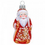 Елочная игрушка фигурка стеклянная &quot;Дед Мороз в красной шубе