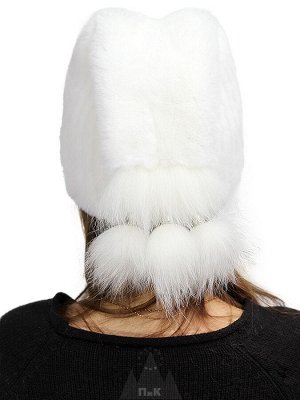 ШапкаРокси Цвета: Белый деграде, Белый, Черный, Коричневый, Серый, Вязаная шапка «Рокси» - женский головной убор из натурального меха кролика REX. Модель облегающей голову формы с меховым задником, св