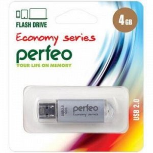 USB-флеш-накопитель PERFEO  4GB E01 Silver economy series Perfeo {Китай}