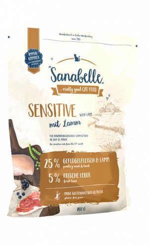 Sanabelle Sensitive с ягнёнком сухой корм для кошек 0,4 кг