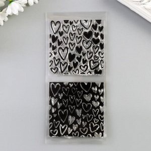 Штамп для творчества силикон "Нарисованные сердечки" 8х16,5 см
