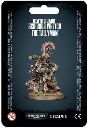 Миниатюры Warhammer 40000: Death Guard: Scribbus Wretch, the Tallyman