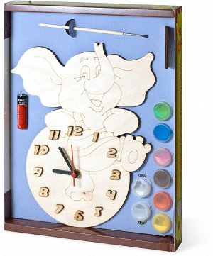 Часы с циферблатом под роспись "Слоник" с красками