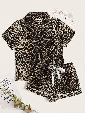 Пижама на кулиске с леопардовым принтом