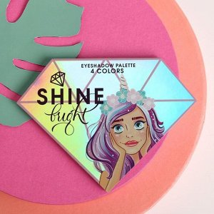 Beauty FOX Палетка теней для век Shine bright, 4 потрясающих оттенка