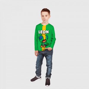 Детский лонгслив 3D «BRAWL STARS LEON»
