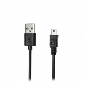 Кабель LuazON, mini USB - USB, 1 А, 1.8 м, чёрный