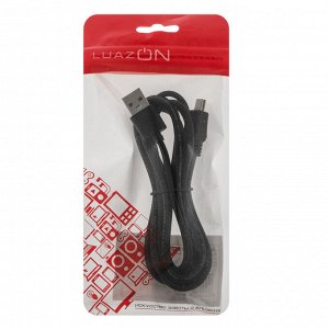 Кабель LuazON, mini USB - USB, 1 А, 1.8 м, чёрный