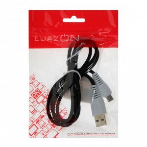 Кабель LuazON, micro USB - USB, 1 А, 1 м, черный