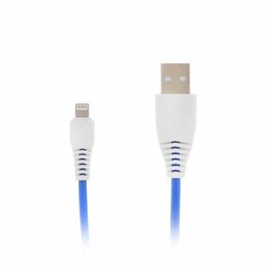 Кабель LuazON, Lightning - USB, 1 А, 1 м, синий