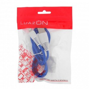 Кабель LuazON, Lightning - USB, 1 А, 1 м, синий