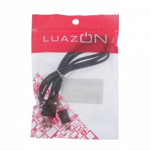 Кабель LuazON, micro USB - USB, 1 А, 1 м, силиконовый, защитная пружина, чёрный