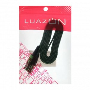 Кабель LuazON, micro USB - USB, 1 А, 1 м, оплётка нейлон, плоский, зеленый