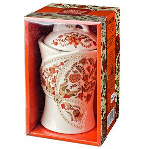 чай HILLTOP чайница 'Цветочный орнамент' КОРОЛЕВСКОЕ ЗОЛОТО, керамика 100 г 1уп. х 6 шт.