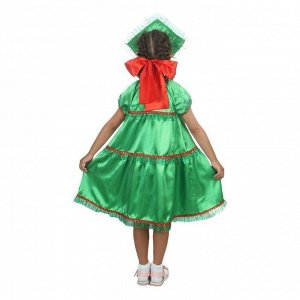 Карнавальный костюм "Ёлочка", платье воланами, кокошник с бантиками, р-р 28, рост 98-104 см