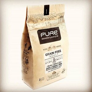 Pure Grain free adult 2кг (Сухой полнорационный корм без содержания злаков для собак средних и крупных пород)