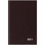 Ежедневник датир. 2021г., A5, 168л., бумвинил, OfficeSpace, коричневый