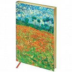Ежедневник недат. A5, 136л, кожзам, Greenwich Line &quot;Vision.Van Gogh.Poppy field&quot;, тон.бл, золот.срез