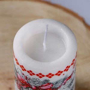 Свеча-цилиндр «С Новым годом! Колокольный звон», 6?10 см, 30 ч, 227 г, графика