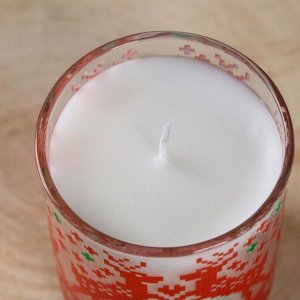 Свеча в стекле новогодняя "Скандинавские узоры, Олени", 7.8?7 см