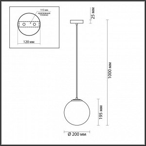 4466/1 MODERNI LN21 180 матовое золото Подвес E27 60W 220V MISTY