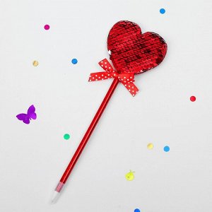 Ручка «Сердечки», с паеткми, цвета МИКС