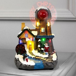 Светодиодная фигура «Новогодняя мельница» 14x20x13 см, полистоун, батарейки ААх3 (не в комплекте), свечение мульти