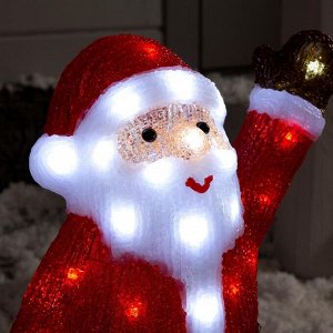 Светодиодная фигура «Приветливый Дед Мороз» 22 x 30 x 20 см, акрил, 40 LED, 220 В, свечение белое