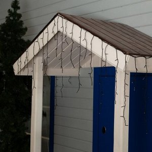 Гирлянда «Бахрома» 3 ? 0.6 м, IP44, УМС, тёмная нить, 160 LED, свечение жёлтое, мерцание белым, 220 В