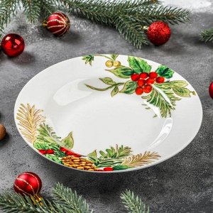 Тарелка суповая Доляна «Рождество», d=20 см