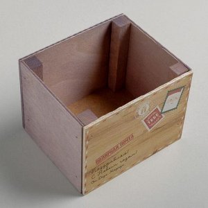Кашпо деревянное "Почта " без ручки  12.5 ? 10.5 ? 9.5 см