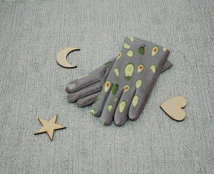 Сенсорные перчатки (имитация замши) Авокадо