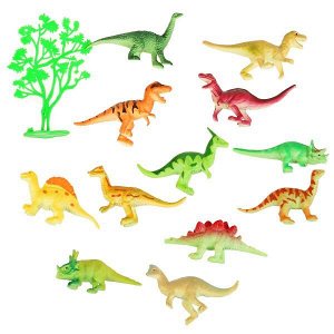 606B-1 Игрушка пластизоль Играем Вместе Динозавры+дерево, асс. 12шт, в пак с хедером в кор.2*60шт