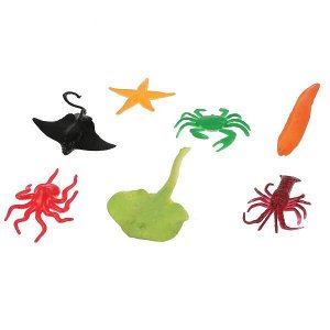 B1084601-R Игрушка пластизоль подводный мир (11 животных + 4 водоросли) в пак. Играем вместе в кор.2*72шт