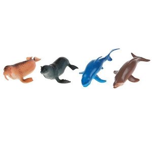 B1084601-R Игрушка пластизоль подводный мир (11 животных + 4 водоросли) в пак. Играем вместе в кор.2*72шт