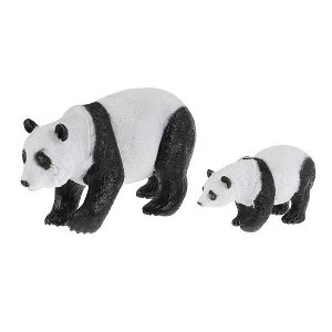 KK128A2 _PANDA Игрушка пластизоль Животные Мамы и малыши (панда и детеныш) в пак. Играем вместе в кор.4*12шт