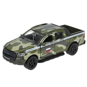 SB-18-09-FR-M-WB Машина металл FORD ranger ПИКАП ВОЕННЫЙ, 12 см, дв., багаж., инерц., кор. Технопарк в кор.2*24шт