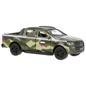 SB-18-09-FR-M-WB Машина металл FORD ranger ПИКАП ВОЕННЫЙ, 12 см, дв., багаж., инерц., кор. Технопарк в кор.2*24шт