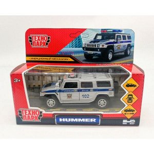 HUM2-12POL-SR Машина металл HUMMER "hummer H2 полиц"дл12 см,откр дв,баг,инерц,сереб,в кор Технопарк в кор.2*36шт