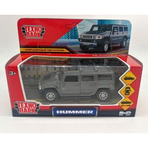 HUM2-12-GY Машина металл HUMMER "hummer h2", дл12см,откр дв,багаж,инерц,темн-сер,в кор Технопарк в кор.2*36шт