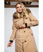 Пальто с мехом на экопухеАртикул: 826-2-110-BG-EN