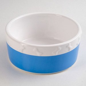 Миска керамическая "Нежность", бело-синяя, 400 мл