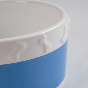 Миска керамическая "Нежность", бело-синяя, 400 мл