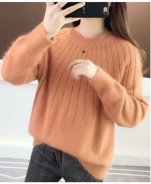 Мягкий свитер на осень и зиму  оранжевый