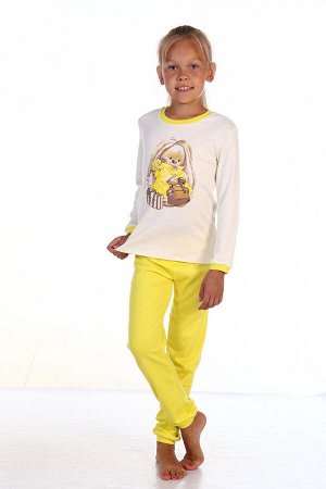 Пижама Материал: Интерлок. Состав: 100% хлопок. Цвет: Экрю+Желтый.