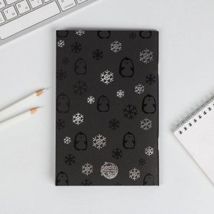 Набор Hello winter: блокнот с чёрными листами и ручка с белыми чернилами