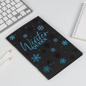 Набор "Winter queen", блокнот с чёрными листами и ручка с белыми чернилами